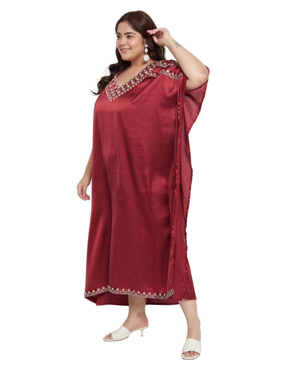 Stylish Jester Red Satin Dress