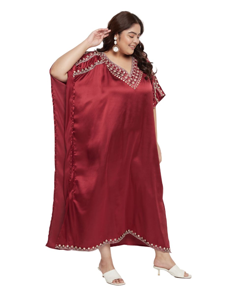 Women's Red Lace Kaftan