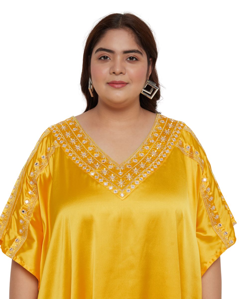 Stylish yellow Satin attire For Women