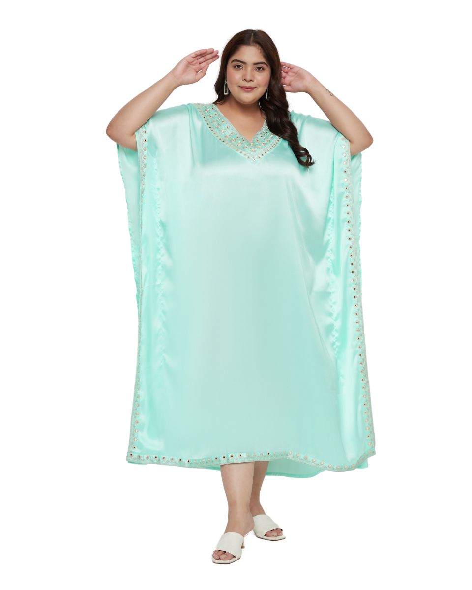 Ice Green Kaftan Dress For Women