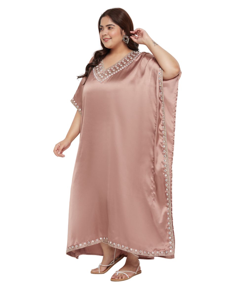 Elegant Brown Kaftan Dress For Women