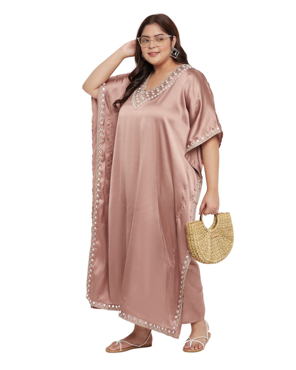 Chic Satin Kaftan Gown For Women