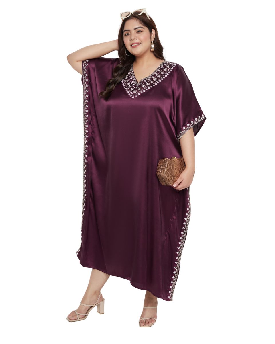Luxurious Lace Detail Satin Long Dress