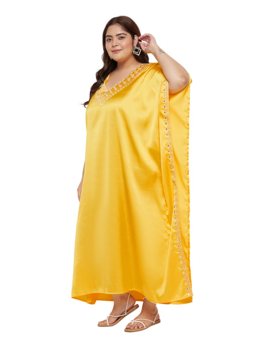 Feminine Yellow Lace Long Dress