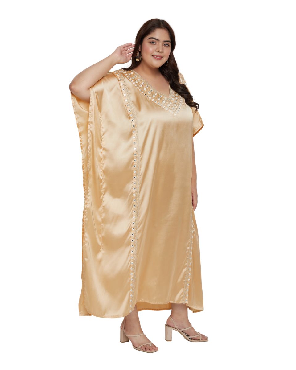 Stylish Apricot Kaftan Dress For Women