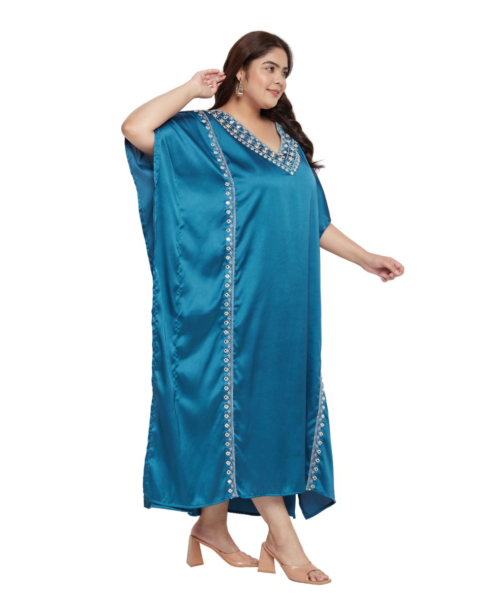 Chic Corsair Blue Kaftan Dress For Women