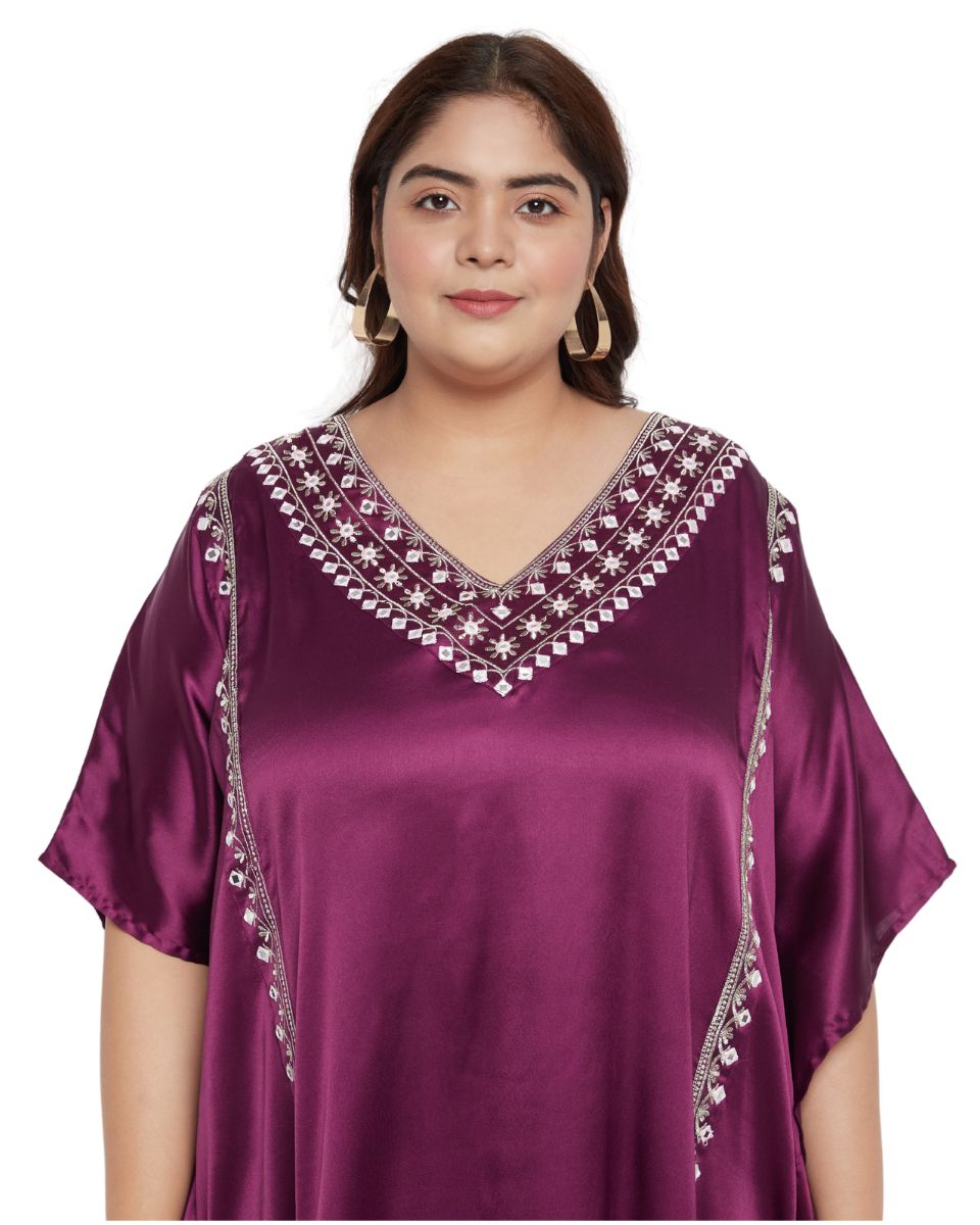 Chic Embroidered Lace Kaftan