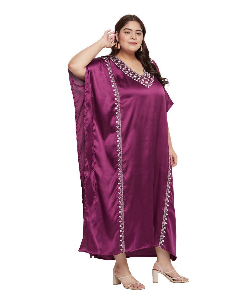 Stylish Purple Lace Kaftan