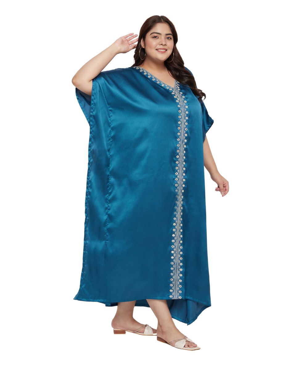 Corsair Blue Satin Long Dress