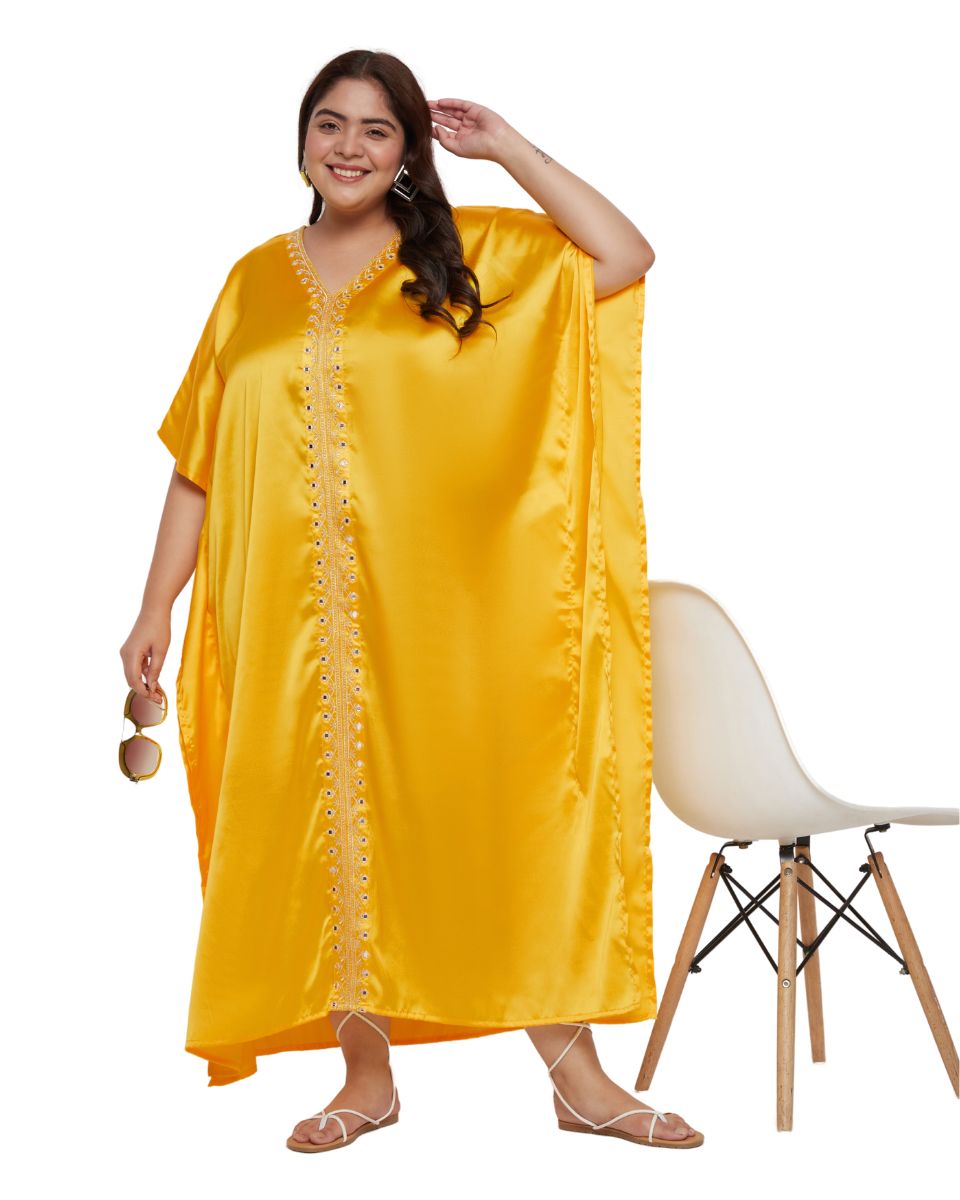 Glamorous Yellow Satin Dress