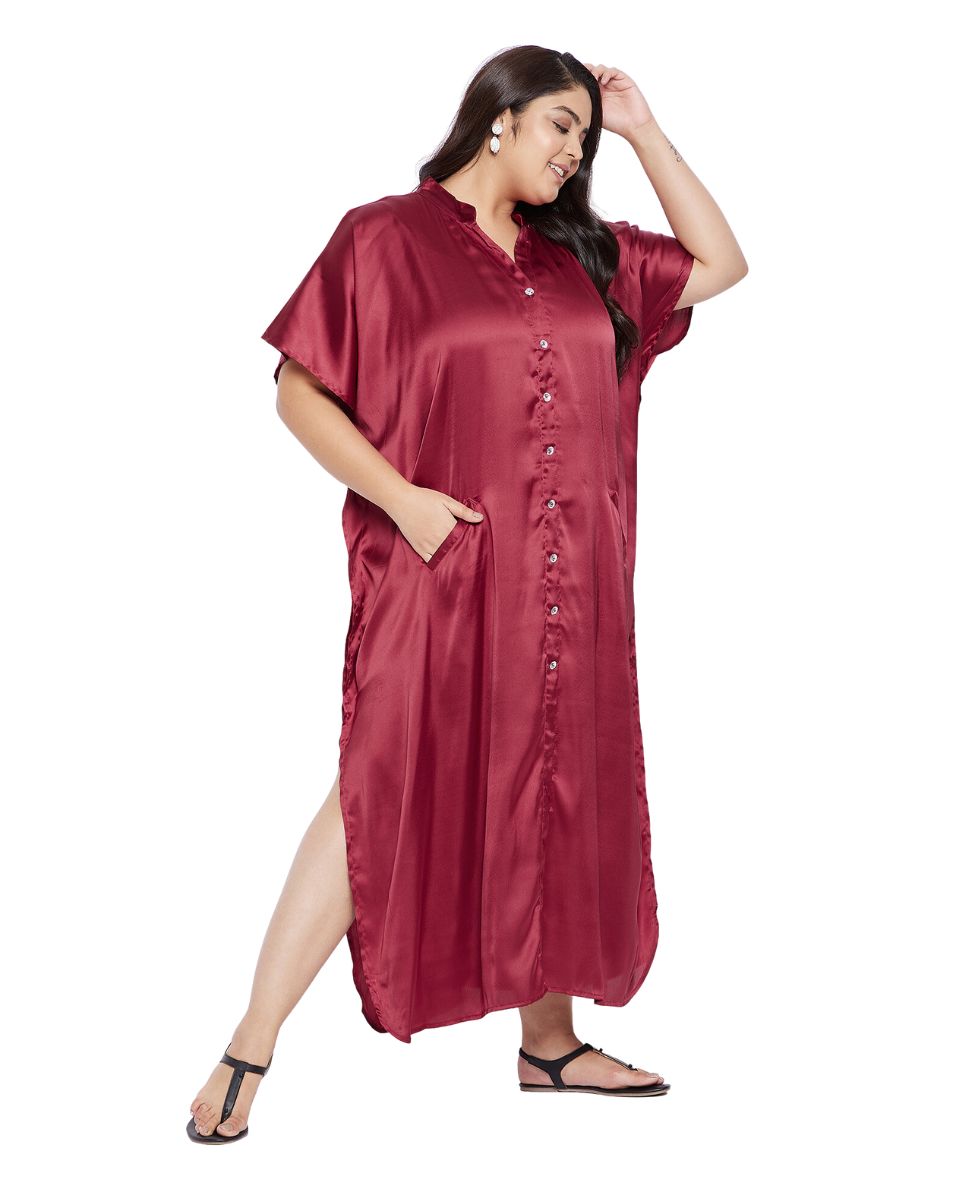 Silk satin caftan for woman