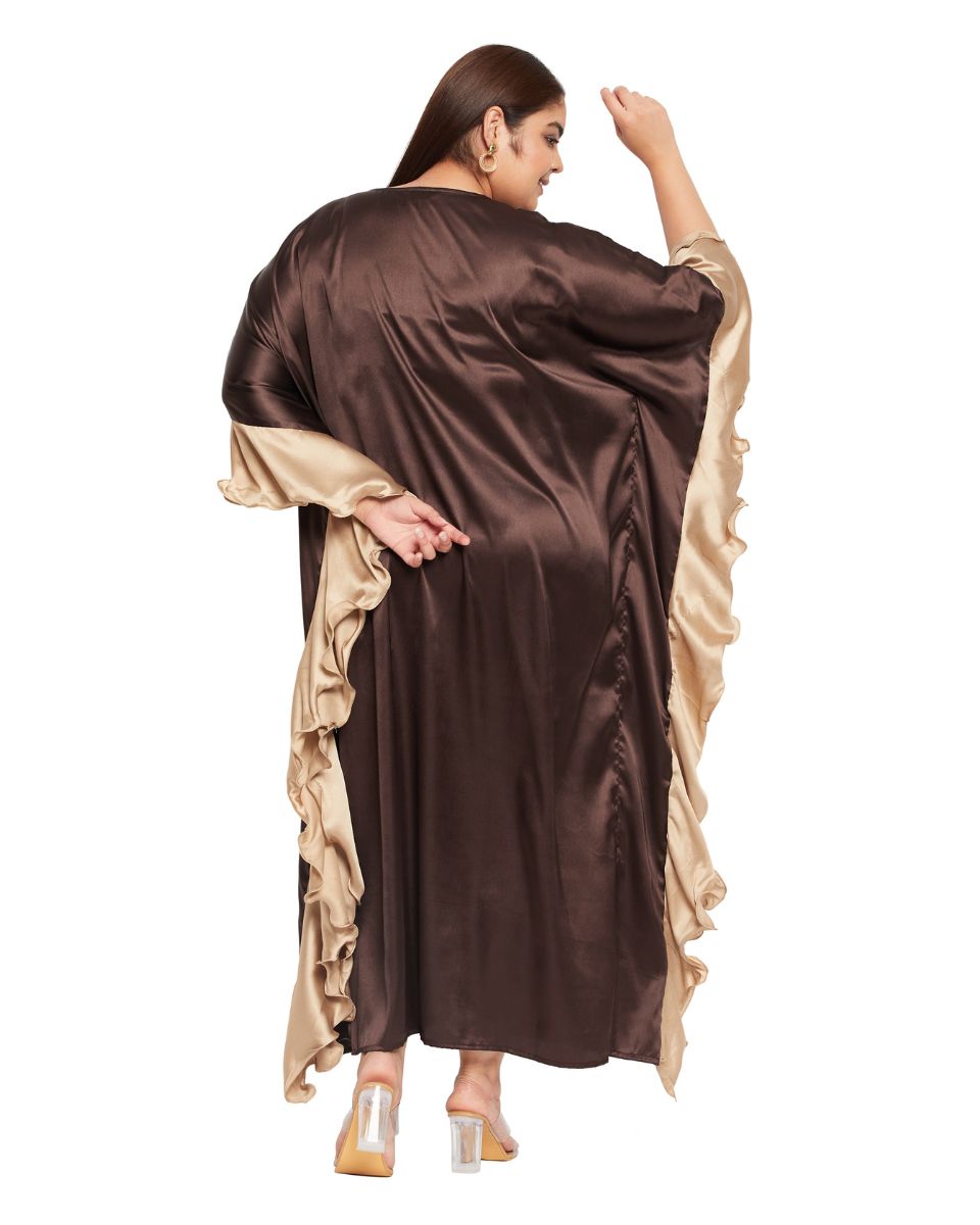 Brown Satin Party Dress for Women