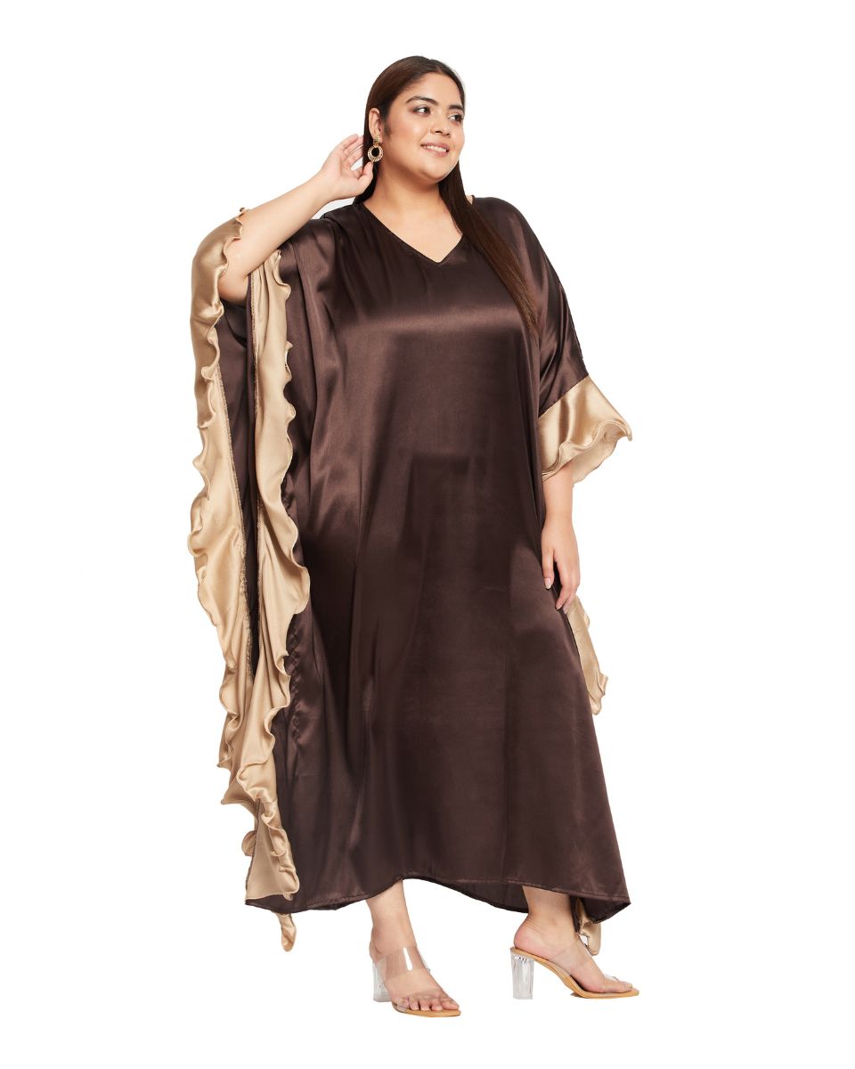 Satin Dress in Brown for Women