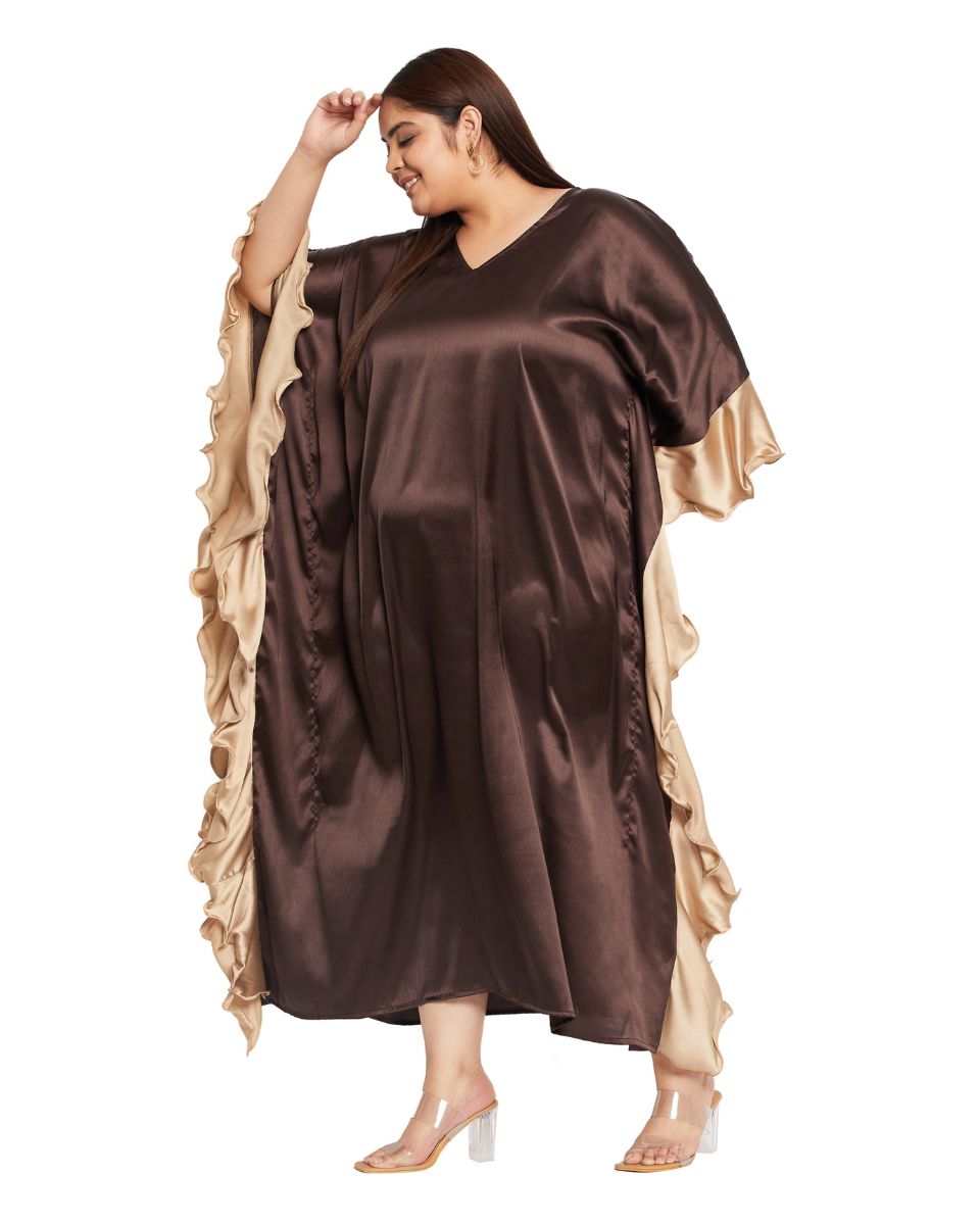 Stylish Women's Kaftan Dress in Brown