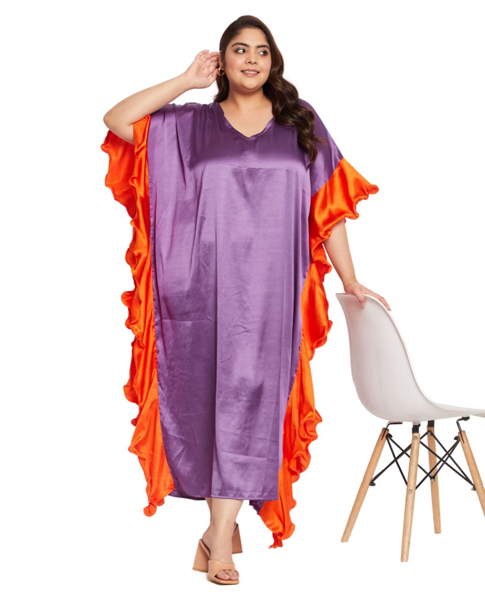 Purple Satin Party Dress for Women