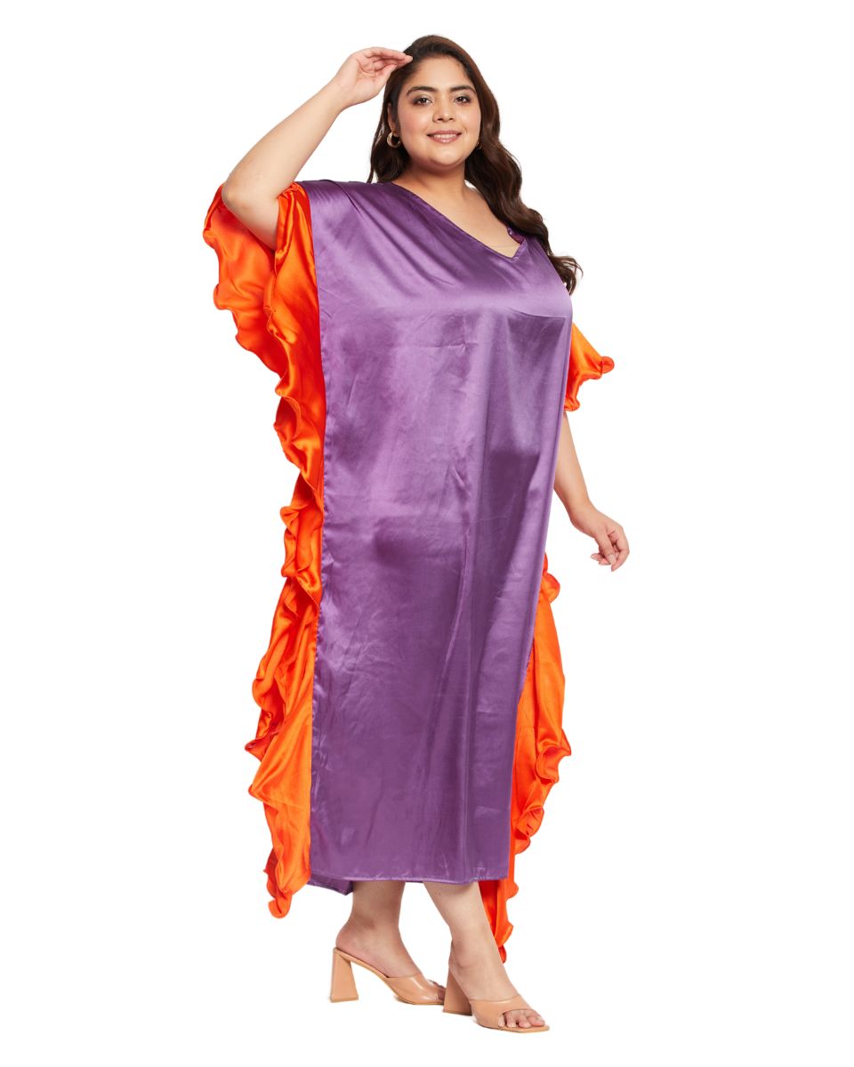Satin Dress in Purple for Women