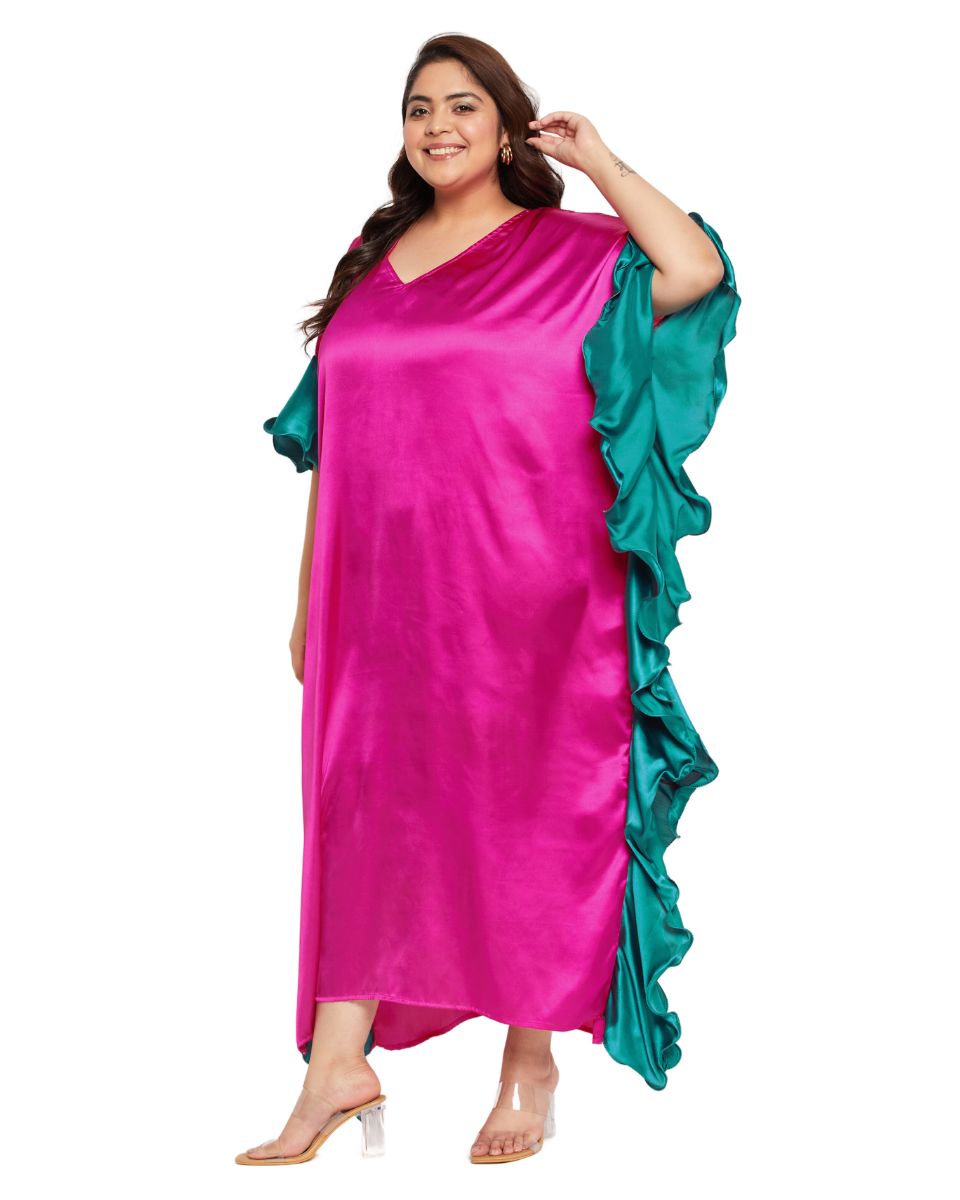 Stylish Magenta Satin Dress for Women