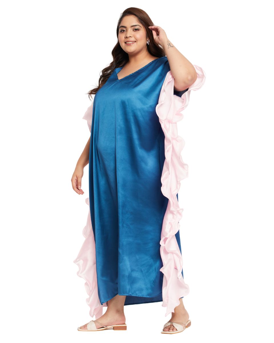 Satin Dress in Royal Blue for Women
