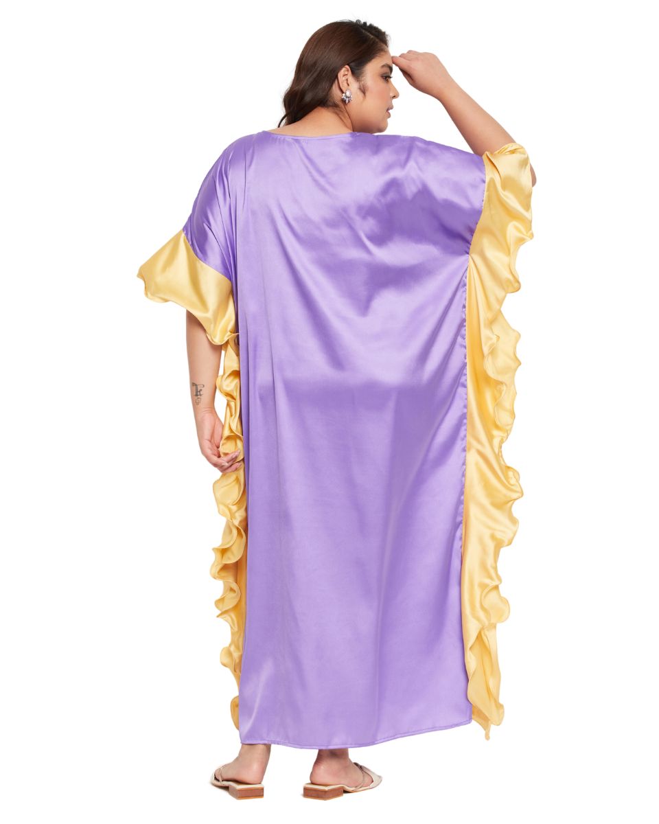 Ruffle Kaftan Dress in Lavender