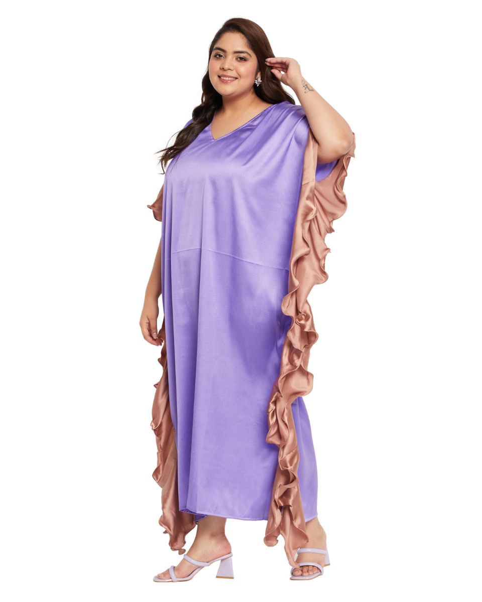 Stylish Satin Dress in Lavender
