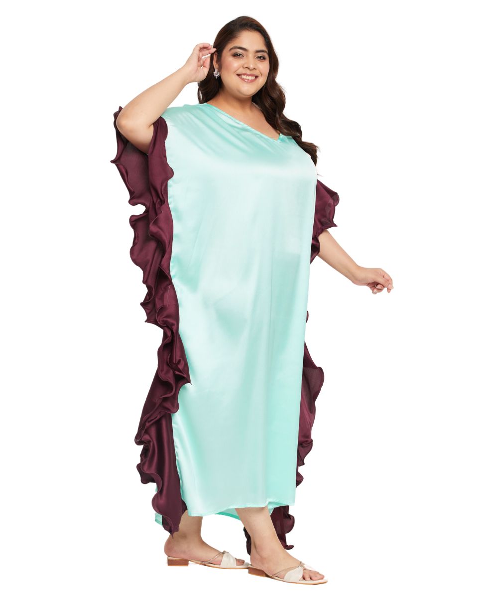 Satin Dress in Sky Blue for Women