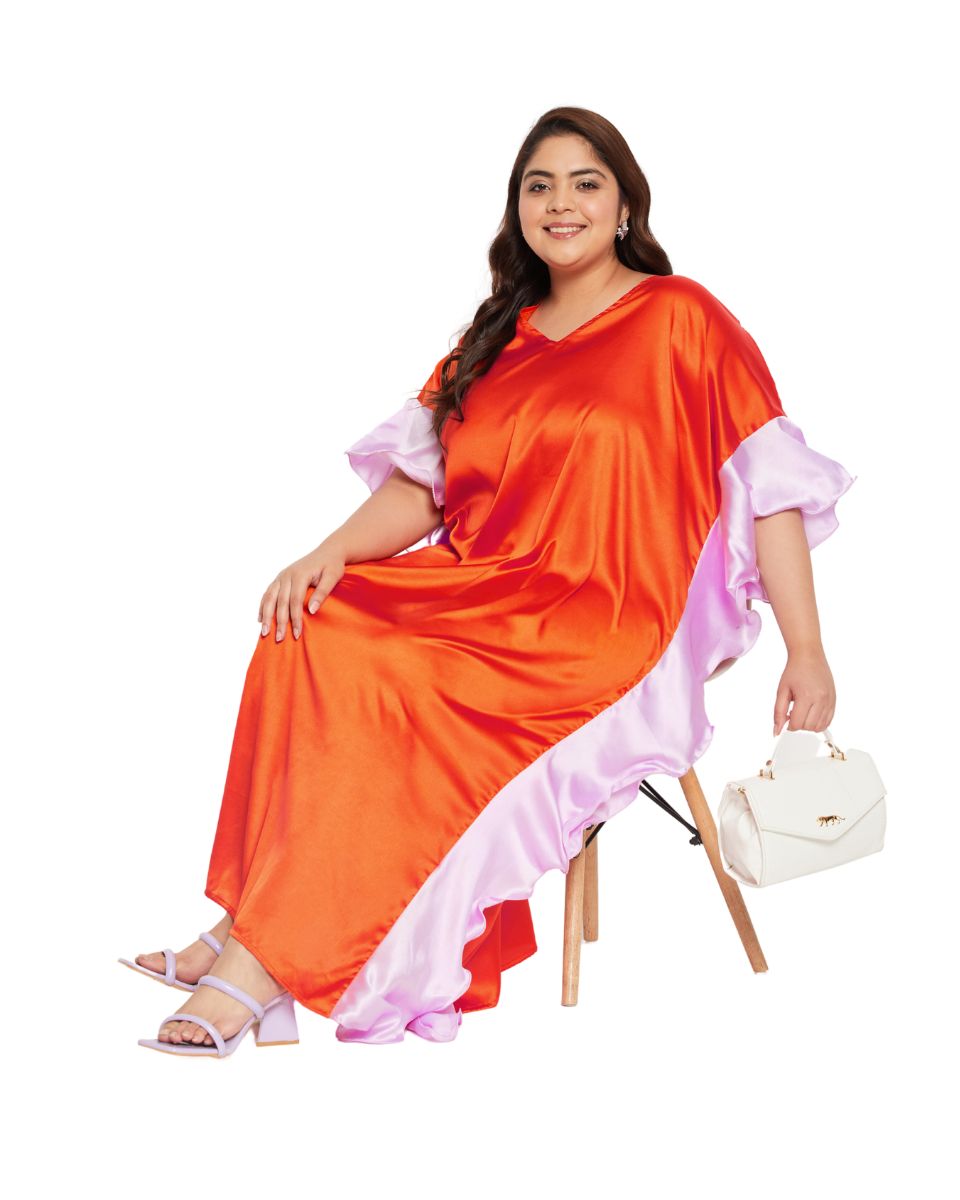 Women's Fashion Wear in Orange Satin