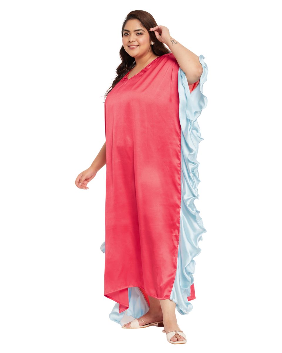 Satin Dress in Coral for Women