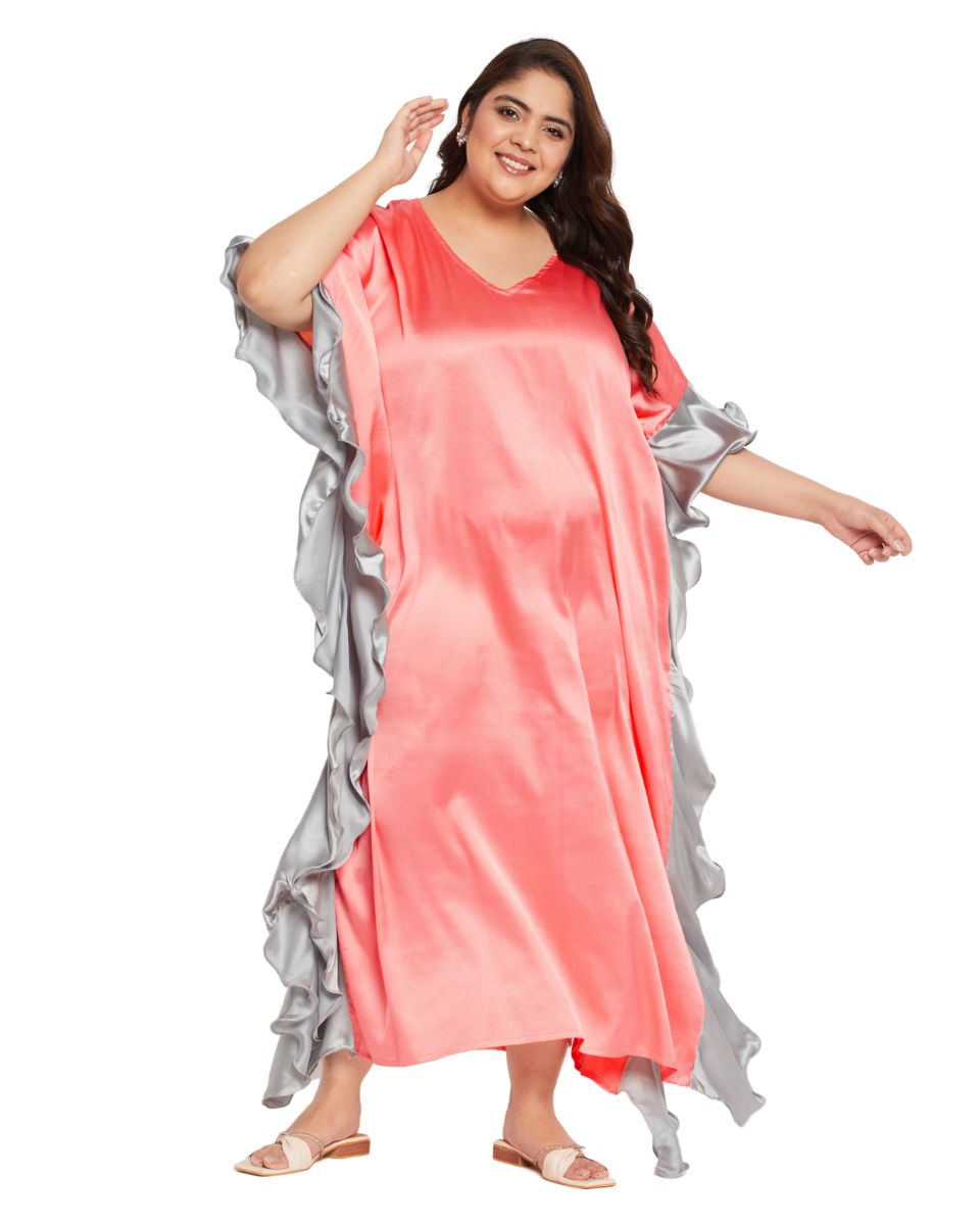 Peach Satin Formal Dress for Women
