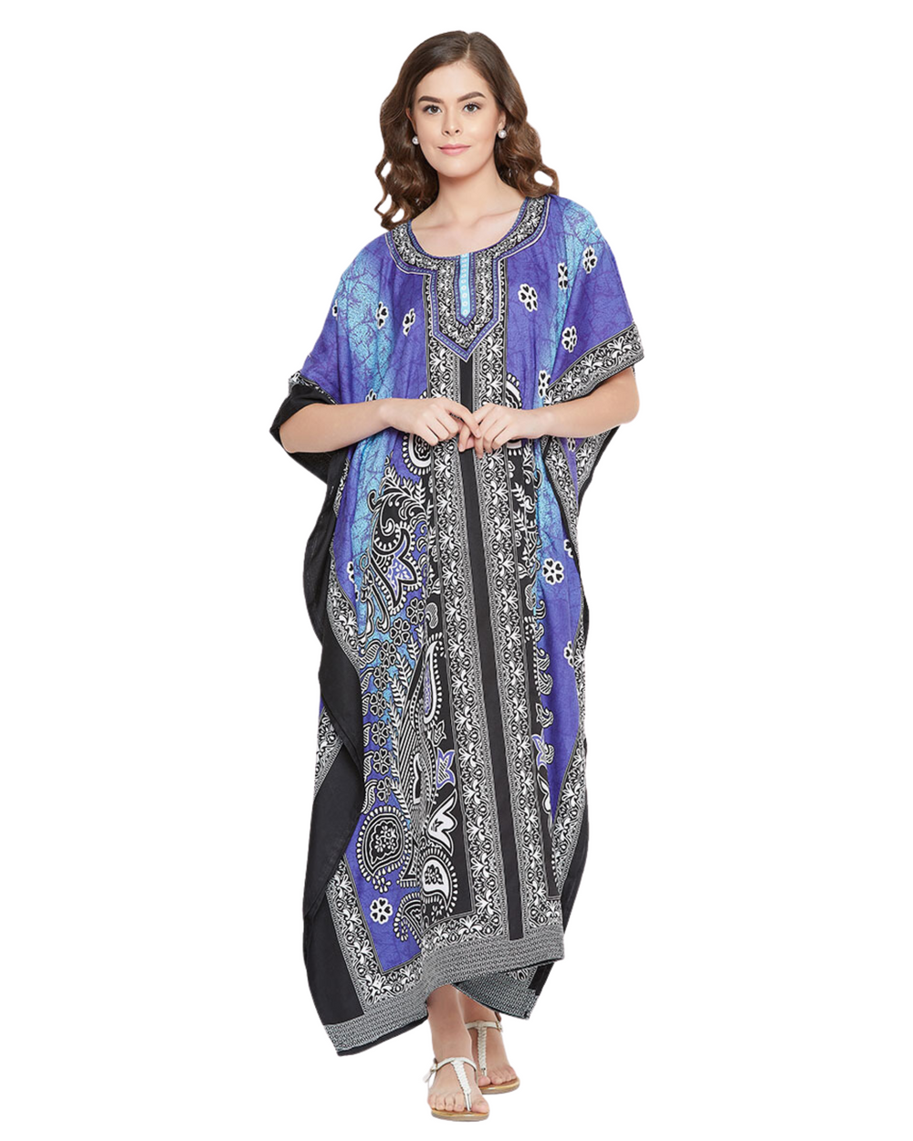 Summer Chic Purple Paisley Kaftan main image 0