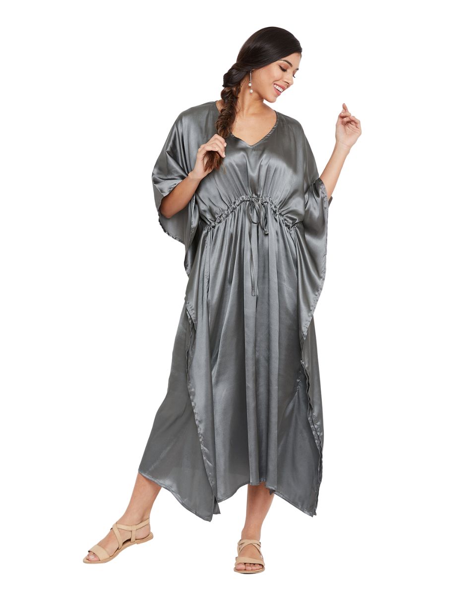 Gray Maxi Kaftan for Curvy Women