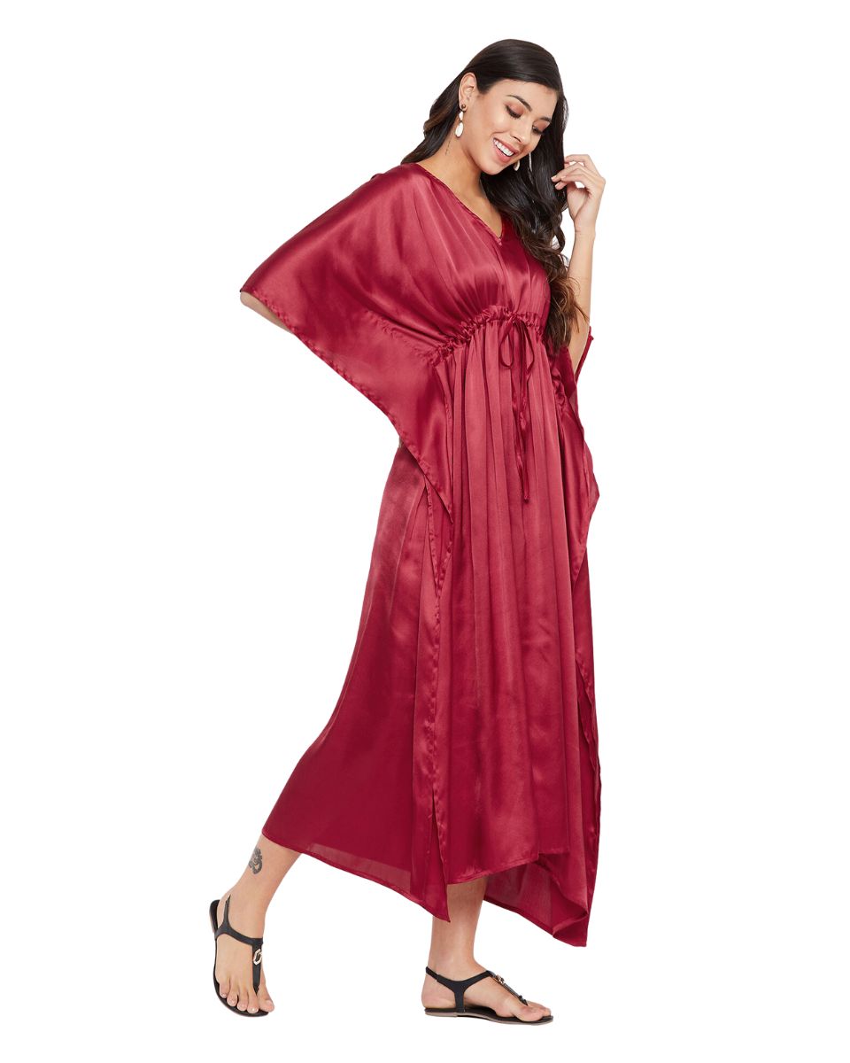 Red Satin Beach Dress