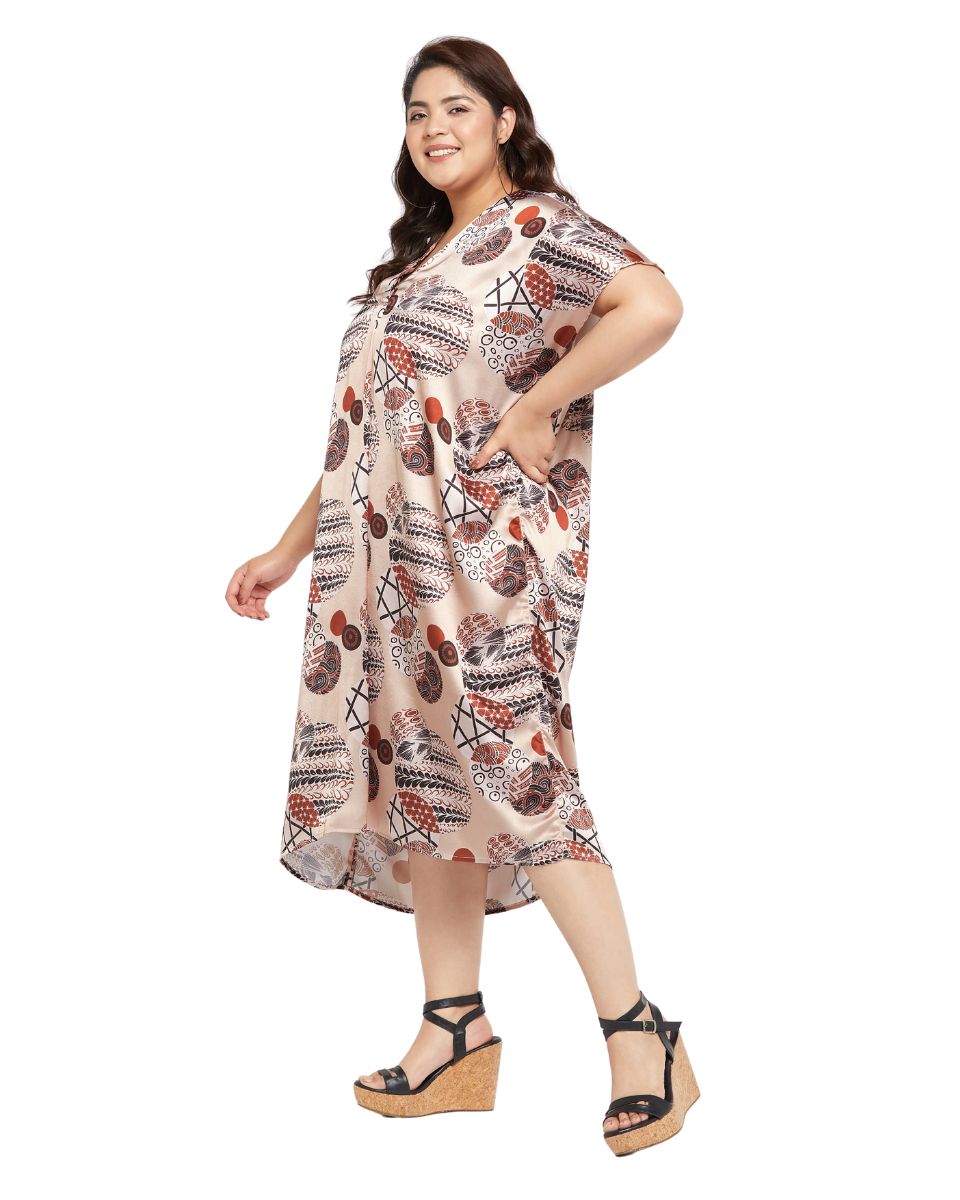 Floral Print Kaftan Long Dress