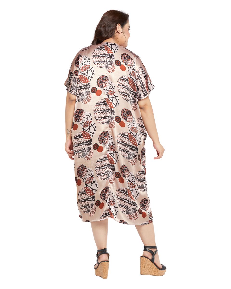 Floral Print Kaftan Long Dress for women