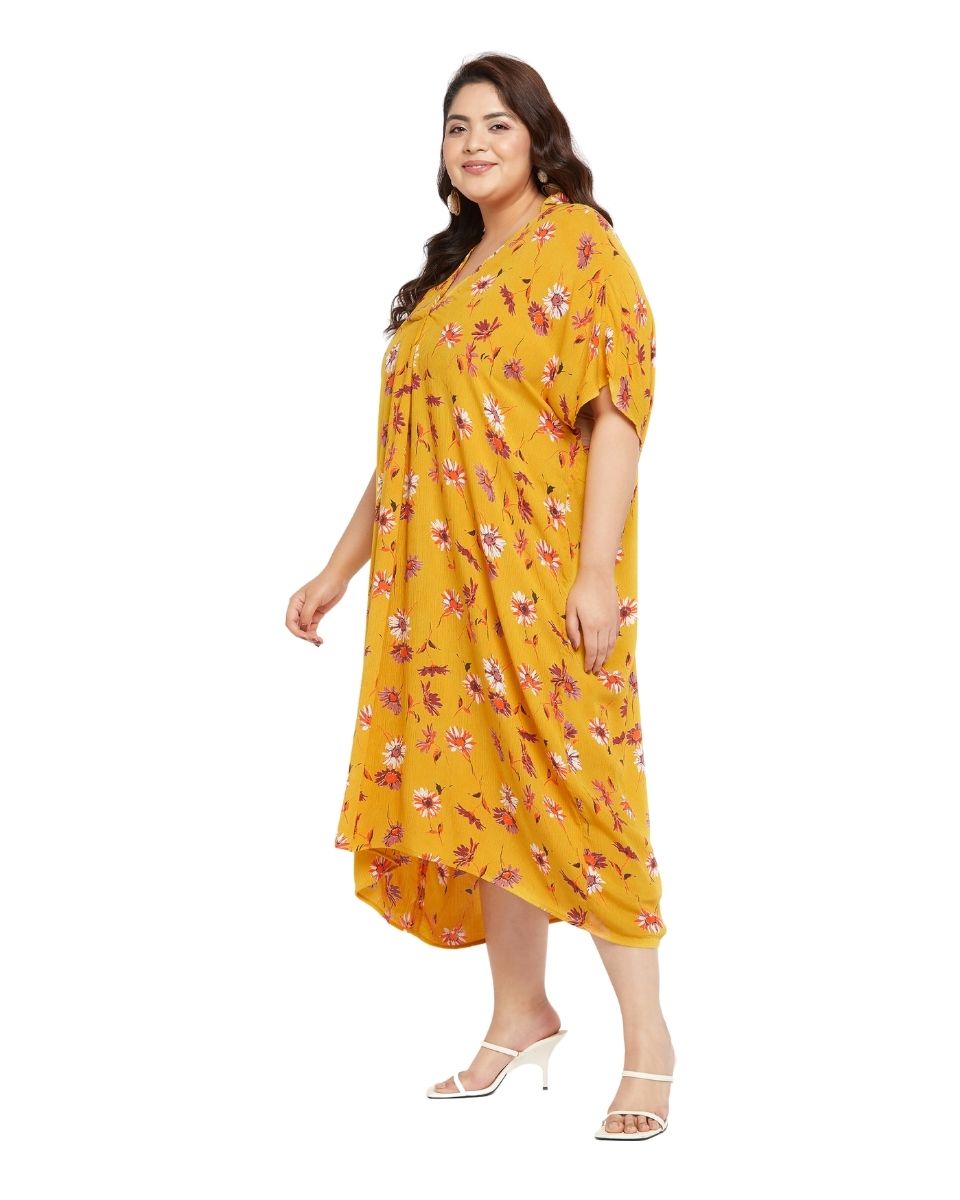 Chic Women's Kaftan Dress in Floral Print