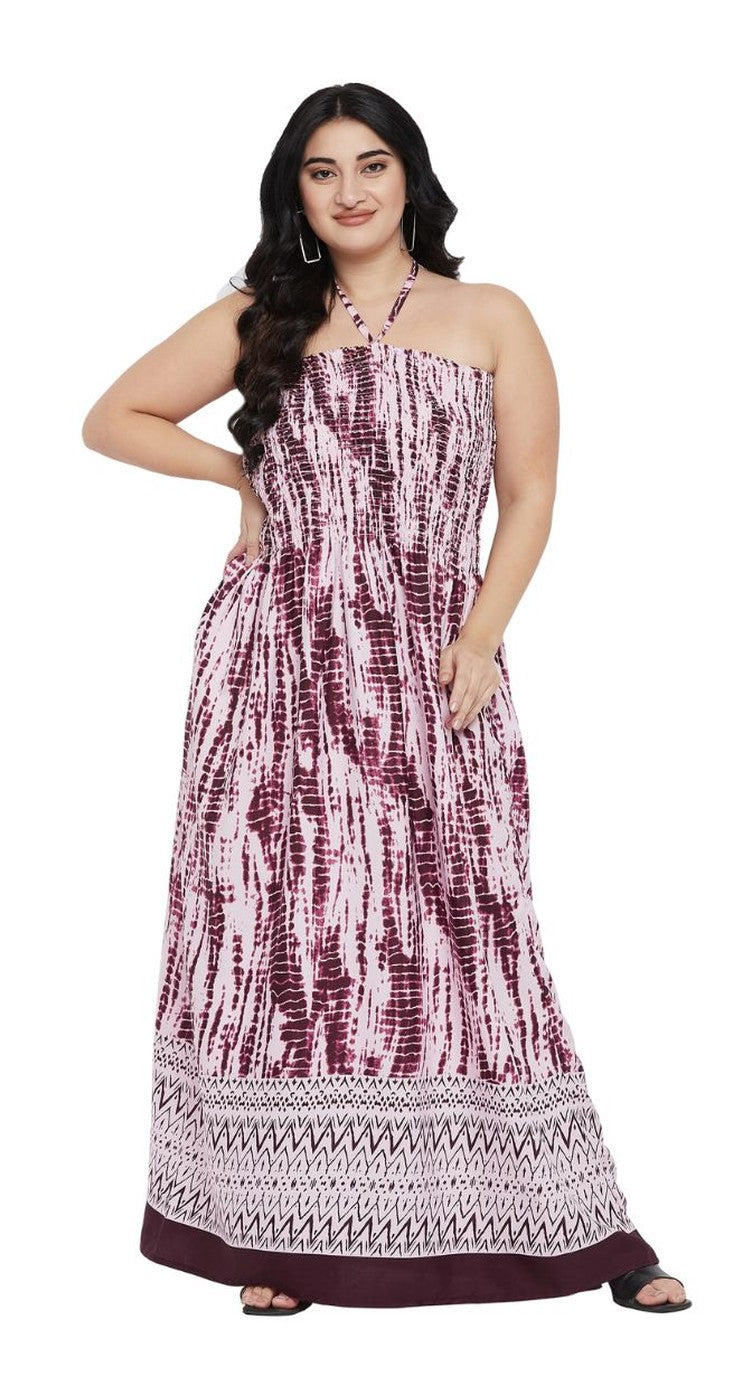 Tie Dye Purple Polyester Plus Size Tube Dress For Women - SKU TUBDR48X-8680 1X - Gypsie Blu